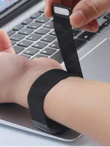 1条金属米兰尼斯表带，兼容 38mm、40mm、41mm、42mm、44mm、45mm、46mm、49mm，男女通用，不锈钢网状磁吸可调节表带，适用于 Series Ultra、10、9、8、7、6、5、4、3、2、1、SE - 玫瑰金 - 查看 4