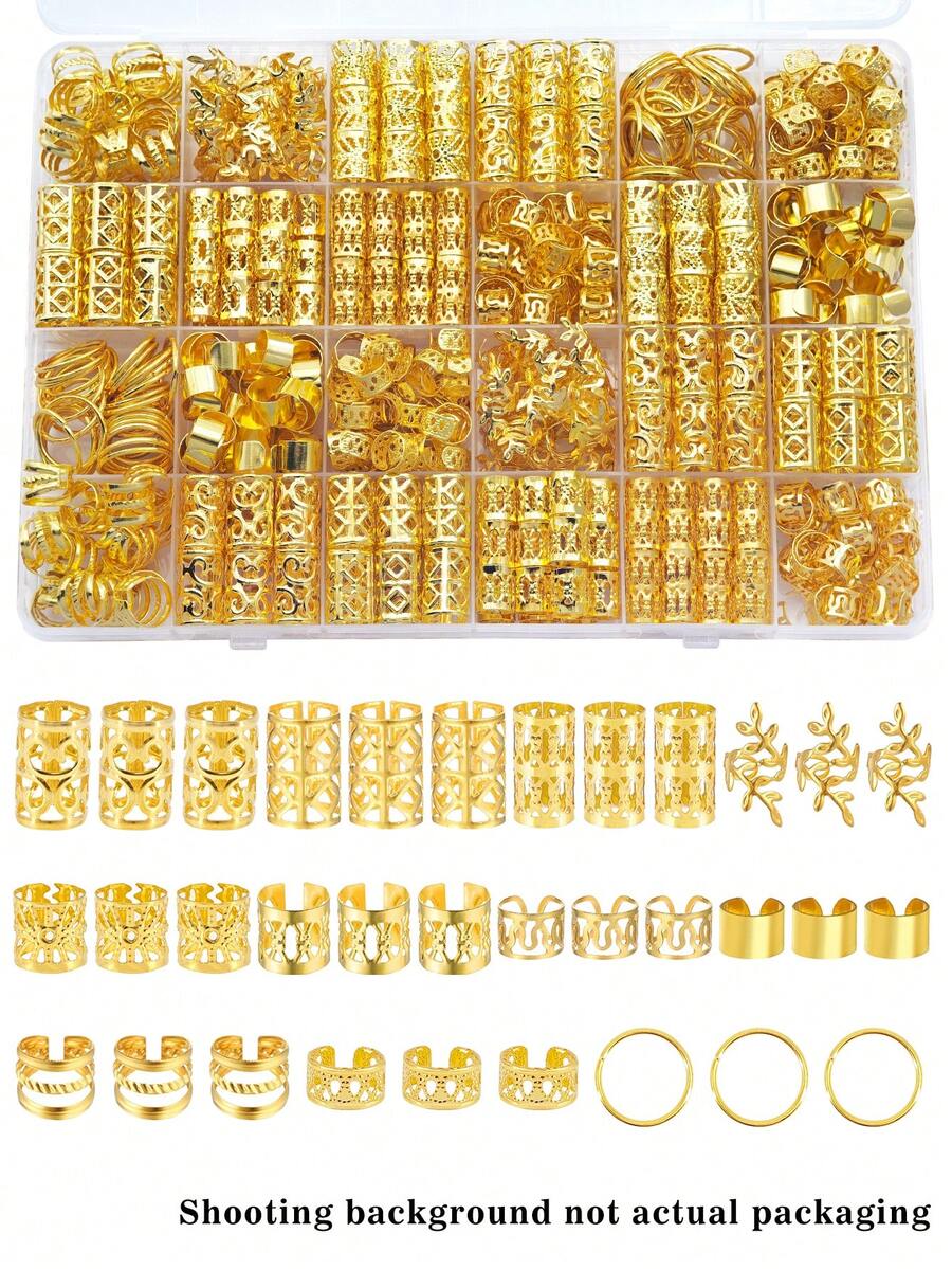 220个/套 复古镂空发圈，合金发夹，发圈，发饰，夏季编织发饰，假日，旅行，波西米亚风，节日，派对