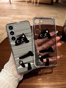 Ốp điện thoại hình mèo hoạt hình trong suốt, tối giản, thời trang, chống sốc, tương thích với iPhone 17/17Pro/17ProMax, 16/11/16Pro/16Plus/16ProMax/16E/15ProMax/13/14/12/XS/XR/7G/8P, Galaxy S25/S25Plus/S25 Ultra/A16/A36/A26/A56/A50/A12/A32, phiên bản quốc tế, không phải phiên bản nội địa. - Nhiều màu - Xem 8