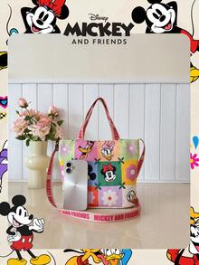 Disney 1 Pc Officially Licensed Mickey Mouse Printed Children's Tote Bag, Cute Cartoon Handheld Bag For Daily Use, Casual Canvas Shoulder Bag For Easy Carry – For Kids / Boys / Girls Perfect For Daily/Shopping/ - Multicolor - View 5