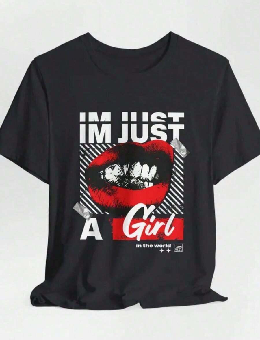No Doubt Inspired Unisex Tee, 90s Music T-Shirt, Bold Grungy Graphic Shirt, Alternative Rock Band Fan Gift, Gwen Stefani Lyrics Top - 黑色 9 - 查看 1