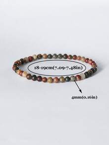 1pc 4mm Mini Energy Stone Charm Bracelet, Natural Stone Layered Bracelet, Agate Beads Yoga Healing Bracelet Jewelry For Women Men Best Friend Gift, Festival Gifts - Multicolor - View 14