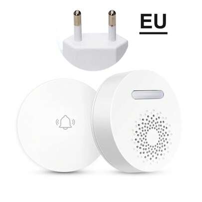 Timbre inalámbrico autoalimentado enchufe UE EE.UU.Reino Unido opcional No requiere batería sonidos de acordes tono de llamada botón remoto impermeable de 100M