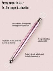 1pc Dual-Ended Magnetic Cat Eye Nail Art Pen, Aluminum Barrel, DIY Nail Art Tool, Holiday Nail Accessory, Gel Polish Magnetic Pen, New Year Gift, Party Nail, Holiday Surprise, Nail Salon Supply, Fashionable Nail Design - Multicolor - View 7