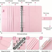 KKC 100 Envelopes Money Saving Challenge Binder, A5 Budget Binder With Cash Envelopes, Savings Challenges Book To Save $5,050, 10,000, 500, Budget Planner For Budgeting Planner Saving Money. - Hồng - Xem 3