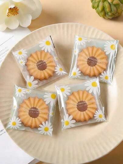 500pcs Small Chrysanthemum Snowflake Pastry Nougat Mung Bean Cake Packaging Bags, Ice Skin Mooncakes, Egg Yolk Pastry Transparent Machine Sealed Bags, Baking Machine Sealed Bags, Milk Jujube Cake And Pastry Bags, Mooncake And Candy Bags, Baking Nougat Self-Sealed Bags, Candy Self-Sealed Bags, Personalized Packaging Bags, Baking Snack Self-Adhesive Bags, Food Packaging, Thanksgiving Gifts, Halloween Gifts, Valentine's Day Gifts, New Year Gifts