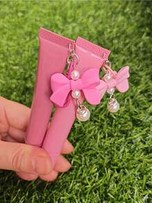 Tube de brillant à lèvres avec pendentif perle papillon, tube de brillant à lèvres rechargeable, tube de correcteur vide, tube de brillant à lèvres à pression douce, contenant de recharge de rouge à lèvres multifonction, cadeau de mode essentiel pour petite amie, amant, mariée, demoiselle d'honneur, famille, convient pour les voyages, la Saint-Valentin et les cadeaux du Ramadan - Multicolore - Voir 17