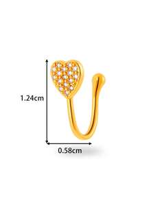 Toppiercing 1 Peça Clipe de Nariz Versátil de Moda com Zircônia Micro-Incrustada em Formato de Coração, Lua, Estrela, Flor, Anel de Nariz Falso Sem Perfuração - Multicolorido - Visão 35