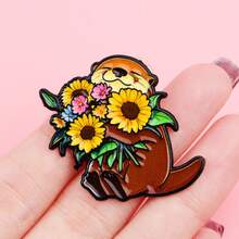 Animals Cats Quotes Enamel Pin Cute Dog Otter Brooch Alien Pins Lapel Pin Badge On Backpack Clothing Accessories Jewelry Friends Gifts - Black - View 10