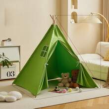 1pc Portable Children's Teepee Tent, Kids Play House, Baby Room Decor, Children's Canvas Teepee Tent, Cone Tent, Kids Mini Beach Tent - Multicolor - View 16