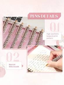 Bút bi rút gọn in họa tiết da báo thanh lịch, bút in tối giản phù hợp để viết nhật ký, làm quà tặng cho đám cưới, ngày Valentine, tựu trường, các ngày lễ, giáo viên, học sinh. - Nhiều màu - Xem 4