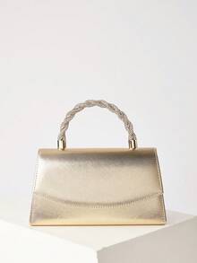 闪亮手拿包，适合晚宴和舞会，高贵时尚，女士手提包，完美搭配派对、婚礼、舞会、晚宴/宴会，可搭配婚纱、正式礼服、舞会礼服、生日礼服。 - 金色 - 查看 2