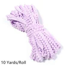 10pcs/Pack Fluffy Pompom Trim Cord, 10mm Asymmetrical Cute Yarn Rope For Clothing, Shoes, Bags, DIY Handmade Knitting Arts And Crafts Supplies - Pom-pom Lace Cord - View 9
