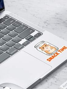1pc Snack Time Hamster Sticker - Fun Sticker That Can Be Applied To Notebooks, Water Bottles, And Other Items! A Perfect Gift For Animal Lovers, Hamster Fans, And Snack Enthusiasts. Scrapbook Supplies Scrapbook Stationery Stickers - Multicolor - View 3