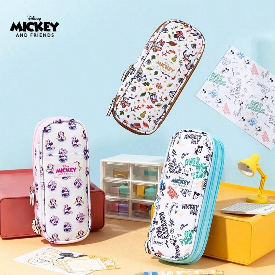 Pencil Case - Large Capacity 3-Layer Multi-Functional Cartoon Stationery Bag, Beautifully Designed, High Quality - Multicolor - View 1