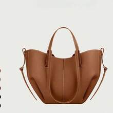 New Cyme Polingen Leather Tote Bag, Large Capacity, Ideal For Everyday Travel.