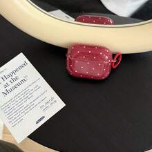 Retro Red Polka Dot Earphone Case With Hanging Ring, Cute Protective Cover Compatible With Airpods Pro 2, Compatible With Airpods Pro, 4, Minimalist 3, 1/2, For Women - Red - View 6