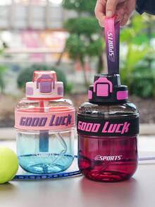 1个34盎司/1100毫升新款渐变色吸管杯，手榴弹造型水瓶，带提手，经久耐用，便于携带，适合户外运动、跑步、健身、游泳、露营，也适合各种节日场合，可作为礼物赠送。 - 彩色 - 查看 7