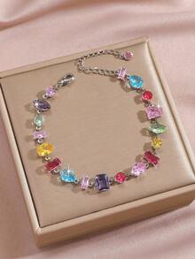 Bracelet à strass - Bijou multicolore brillant pour le port quotidien des femmes - Bracelet multicolore - Voir 11