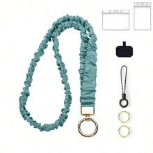 Stretchy Scrunchie Lanyard For ID Badges & Keys, Cute Soft Elastic Hair Tie Neck Lanyard For Women, Retractable Keychain ID Badge Holder With Secure Clasp, Lightweight Comfortable Versatile Lanyard For Nurse Teacher Office Worker Student Volunteer, Perfect For Hospital Clinic School Workplace Daily Use,  Fashionable Neck Accessory For Keys ID Card Badge, Ideal Gift For Colleagues Classmates Friends On Birthday Graduation Work Anniversary - Nhiều màu - Xem 8