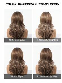 20英寸中长棕色假发，渐变色合成纤维，耐热纤维，适合女性日常及派对佩戴 - 漸層棕色 - 查看 8