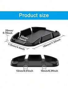 Multi-Function Car Phone Holder, Instrument Panel Mount, Navigation Bracket, Non-Slip Mat, Universal Type - Solid Color - View 7