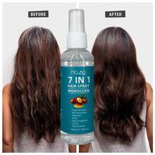 Bruma para el cabello marroquí 7-en-1, Spray para el cabello MELAO infundido con aceite de argán y extractos botánicos, hidratante y nutritivo, deja el cabello suave, liso, brillante y fragante, sin grasa, fácil de desenredar, suaviza eficazmente el cabello encrespado, apto para todo tipo de cabello - azul-verde - Ver 10