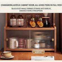 1个竹制彩色桌面收纳柜，面包柜，防尘架，可放置杯子、茶具、咖啡杯，适用于客厅、餐厅、厨房，现代风格，大容量，承重力强，适合家庭、书房使用，多层竹木架，珠宝展示架，手工艺品展示架，DIY珠子展示架