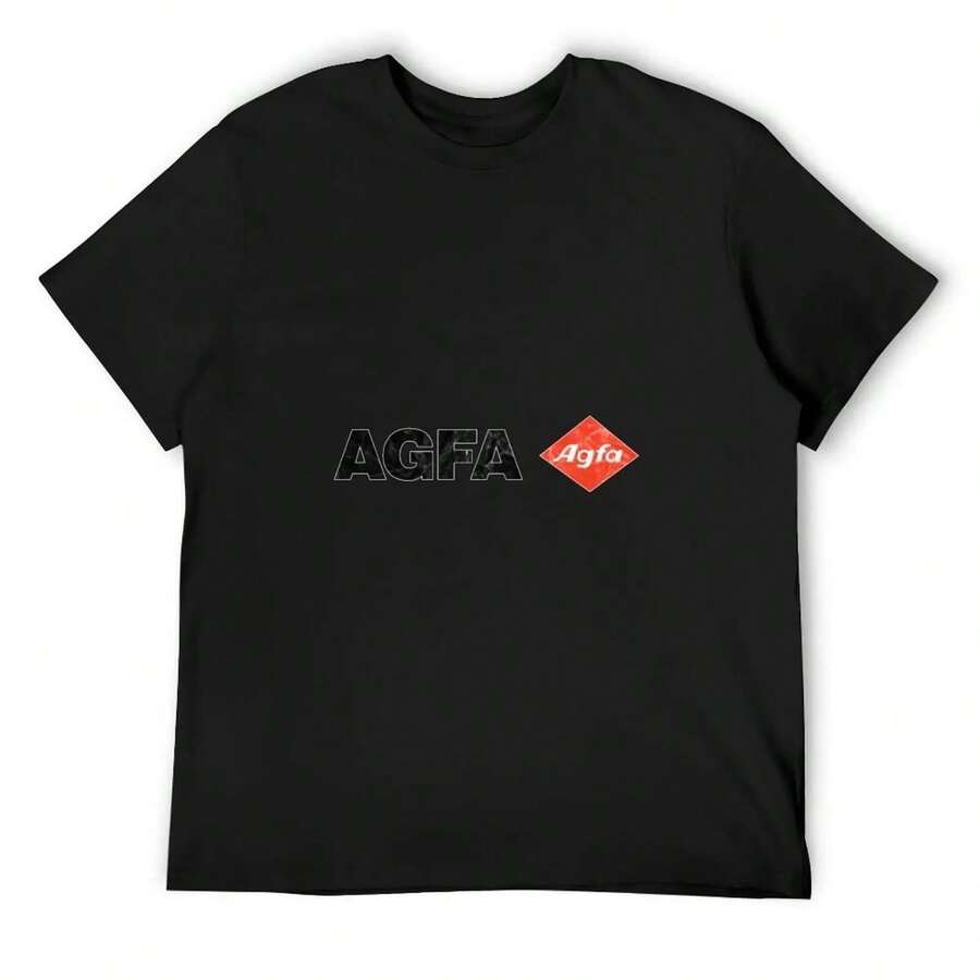 Agfa Film Retro Logo--1 T-Shirt Summer Tops  Plus Size Tops Shirts Men - Black - View 1