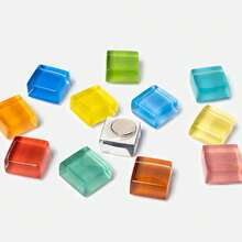 Colorful Crystal Ice Cube Fridge Magnets, Cute Decorative Glass Refrigerator Magnets Suitable For Office Whiteboard, Storage Cabinet - Multicolor - View 4