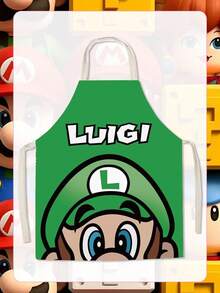 Super Mario Super Game-Related Fabric Apron, Hot Pot Restaurant Kitchen, Quirky And Fun Barbecue Dining, Cute Sleeveless Waistband, Stain-Resistant Cover For Guests - Multicolor - View 17