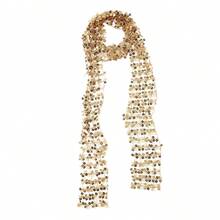 Women's Sequins Scarf Belly Dance Waist Belt,Back To School Season,Sparkly Head Scarf Fringe Shawl Wrap Sparkle Necktie For Party,Personalized Openwork Decorative Scarf,Valentine's Day - 金色 - 查看 7