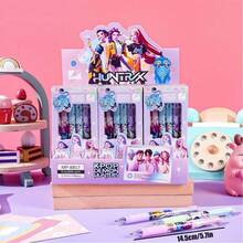 2/3/4/5/6支装 KPOP 女团可擦圆珠笔，0.5mm 蓝/黑笔芯随机发送，考试用按动笔，签名笔，学习笔，学生奖品，礼物，学校办公用品 - 彩色 - 查看 2