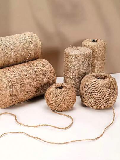 30/50/80/100 metros Cuerda de yute natural vintage en rollo, hilo, cuerda de yute para costura, manualidades, bodas, San Valentín, DIY, fiestas, lazos, decoración