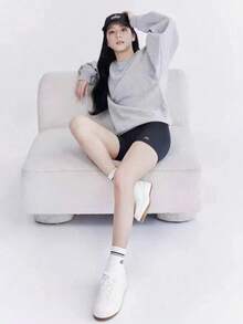 4 Pairs Women's Minimalist Letter Print Athletic Mid-Calf Socks, Multi-Functional Design Suitable For Yoga, Running, Basketball, Soccer And All Seasons - Multicolor - View 8