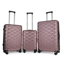 JLY 3-Piece Luggage Set Hard Shell Suitcases ABS+PC, Spinner Wheels, TSA Lock, Lightweight Travel Set - 玫瑰金色 - 查看 15