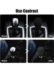 1pc Universal Black Silicone Anti-Slip Car Gear Shift Knob Cover Protector - Solid Color - View 7