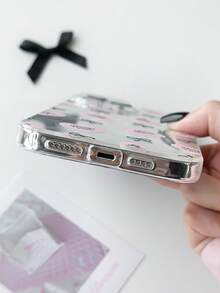 1pc Sweet Girl Heart & Bowknot Design Phone Case, Compatible With Iphone 17 Pro, 16 Pro Max, 15 Pro/14 Plus, 13/12/11, Romantic Gift For Valentine's Day - Multicolor - View 5