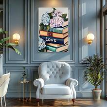 1pc Book Wall Art, Valentine Day Gift, Gothic Wooden Framed Wall Art, Wrapped Canvas Vintage Prints Poster, Love - Botanical, Impressionistic, Focus On Colors, Focus On Textures Style, Perfect Gift Decor, Wall Art for Living Room Bedroom Office, Hanging Hardware Included - Wrapped Framed Canvas, Vertical - Lienzo enmarcado - Ver 6
