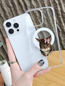 1pc Adorable Cat With Pink Bowknot Pattern Magnetic Phone Case Cute Animal Aesthetic Kawaii Style For Pet Lovers Birthday Graduation Holiday Anniversary Compatible With Samsung Galaxy S26Ultra S26Plus S26 S25 S24 S23 S22 Plus FE Edge A56 A54 A36 A35 17promax  Air 17pro 17 16E 16 15 14 13 12 11 X XS XSMAX Plus Pro Case - 無色 - 查看 8