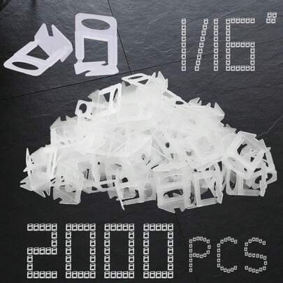 Tile Leveling System Clips 1\/16" Tile Leveler Clips 1.5mm 2000 Pcs DIY Tile Leveler Spacers For Professional Ceramic Tile And Stone Installation