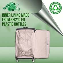 Large 30in Lightweight 8 Wheel  Friendly Travel Checked Check In Hold Luggage Suitcase With TSA Lock Black Grey - Black/Grey - View 4