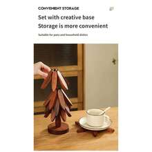 Solid Wood Heat-Insulating Mats, Placemats, Household Heat-Resistant Coasters, Creative Casserole Mats, High-End Texture, Heat-Insulating Mat Sets. - Multicolor - View 7