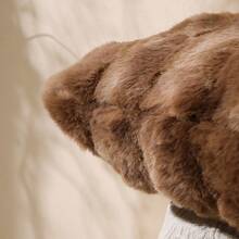 1pc Luxury Tie-Dye Toscana Faux Rabbit Fur Throw Pillow Cover, Without Insert, Plush Fluffy Decorative Cushion Cover For Living Room Sofa Bedroom, Extra Large - Tie-dye Coffee - View 3