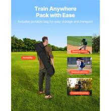 7 X 7 Ft Football Trainer Throwing Net, Training Throwing Target Practice Net With 5 Target Pockets, Knotless Net Includes Straps And Portable Carry Case, Improve QB Throwing Accuracy, Red - 7*7 Ft 5-hole Red - View 6