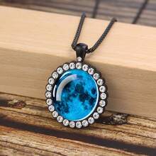 1 pieza Collar con colgante con diseño de luna, joyería de moda, collar de cadena como regalo para hombres para cumpleaños, Navidad u otras ocasiones - estilo - Ver 13