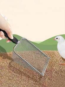 1pc Pet Cat Litter Scoop, Small Animal Bird Poop Scooper Cleaning Tool (3.5mm Mesh) - Multicolor - View 3