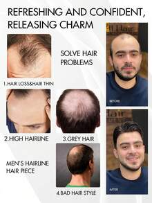 【逼真发际线，手工钩编】4x16英寸全手工钩编男士假发片 - 自然直发6英寸，超薄头皮设计，商务风格假发，适合所有人，耐用手工假发 - 彩色 - 查看 11