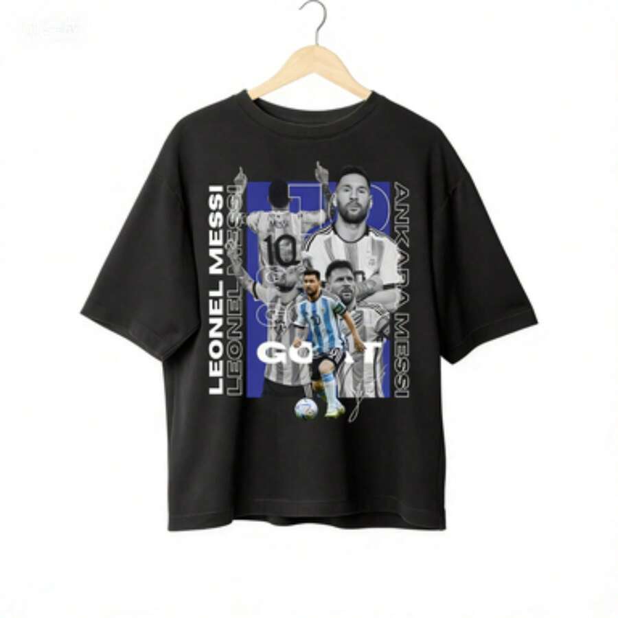 MESSI2 T-Shirt Design, Football PNG Download, Lionel 10 Football, Football Shirt Png, Sublimation Shirt, Instant Download13 - Black - View 1