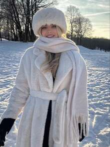 1Pc Women's Solid Color Plush Fluffy Hat, Soft Comfortable Warm Minimalist Cap, Casual Versatile Windproof Suitable For Daily Wear, Can Be Matched With Scarf, Autumn/Winter Decor Autumn - Nhiều màu - Xem 7